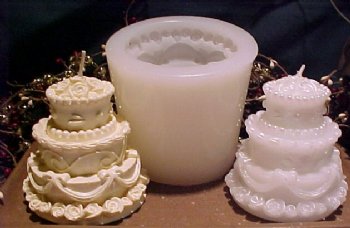 Wedding Cake Candle 1 Cavity Silicone Mold 1418 Van Yulay